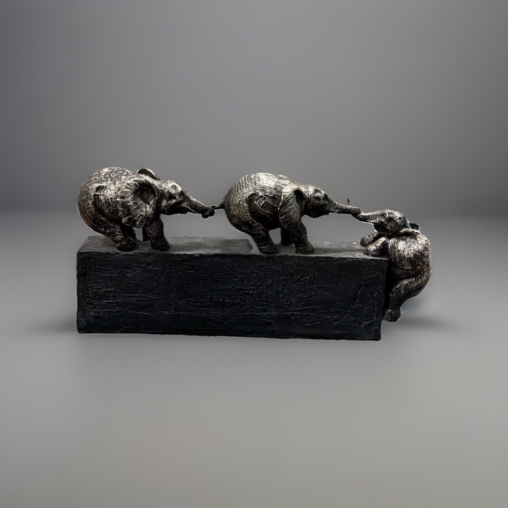 FAMILY TIES ELEPHANT STATUE SCULPTURE. 17" Symbolizes Endless Possibility Family